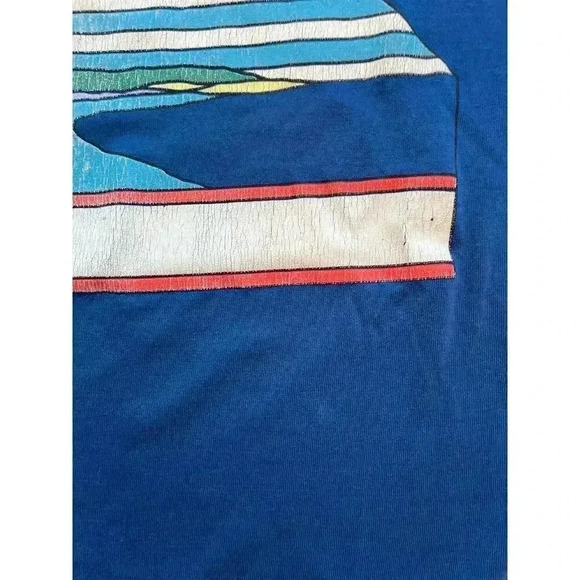RARE Vintage 70s 80s Adidas Graphic T-Shirt Single Stitch Made in USA 50/50 - Picture 9 of 13